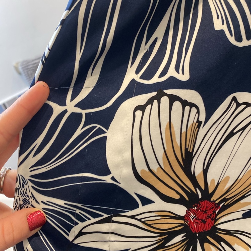 Lulus Seeking Chic Navy Blue Floral Print Ruffled Faux-Wrap Midi Dress - Picture 10 of 14